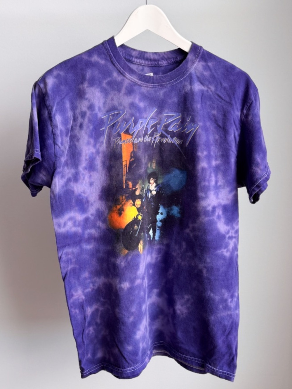Prince Purple Rain Tour Graphic Tee Tie Dye Band Shirt 19x26.5 M